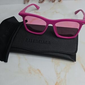 Balenciaga square barbie pink tinted sunglasses new
